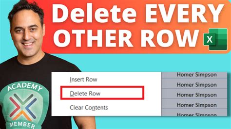 Delete Every Other Row Method 1