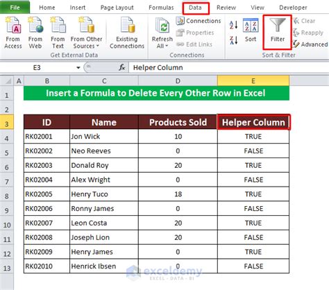 Delete Every Other Row Method 2