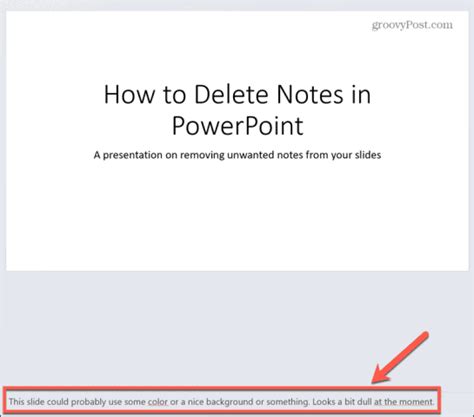 Delete Notes in PowerPoint