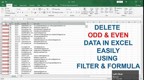 Delete Odd Rows in Excel