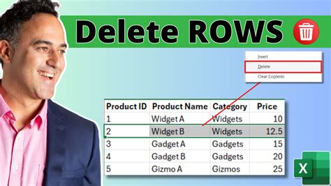 Delete Rows in Excel using VBA Macro