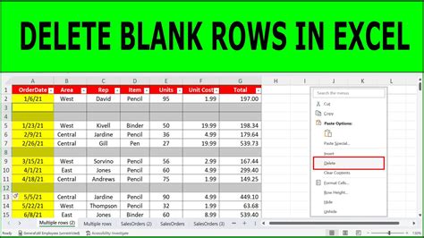 Delete Rows in Excel Advanced Techniques