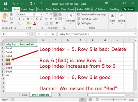 Delete Rows Troubleshooting