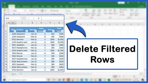 Delete Rows Using Filters in Excel