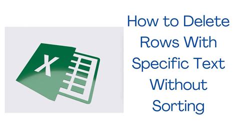 Deleting Rows with Specific Text in Excel