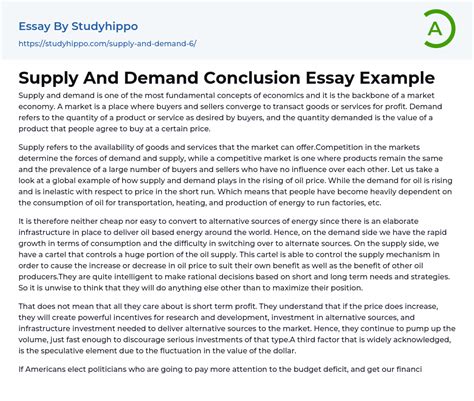 Demand Supply Conclusion