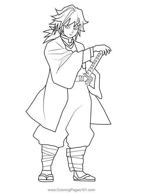 Demon Slayer giyu coloring page