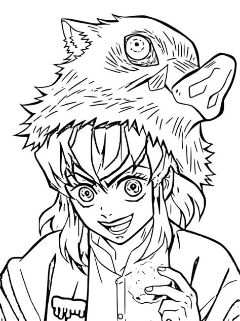 Demon Slayer inosuke coloring page