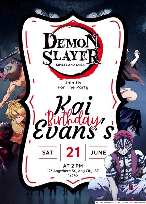 Demon Slayer Invitation Template 9