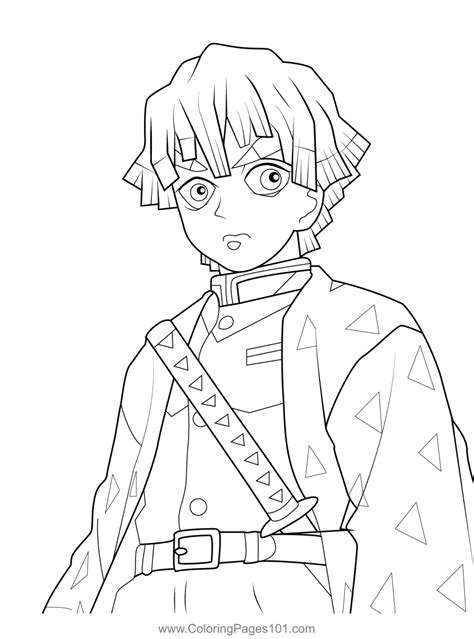 Demon Slayer Zenitsu coloring page