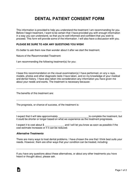 A template for obtaining patient consent.