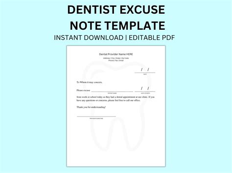 Dental Excuse Note Sample