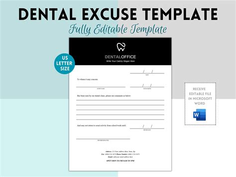 Dental Excuse Note Template