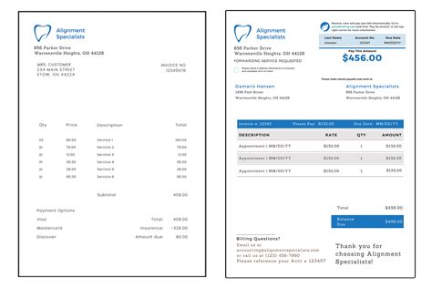 Key Components of Dental Invoice Template