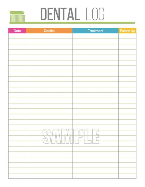 Dental Lab Case Log Sheet Template