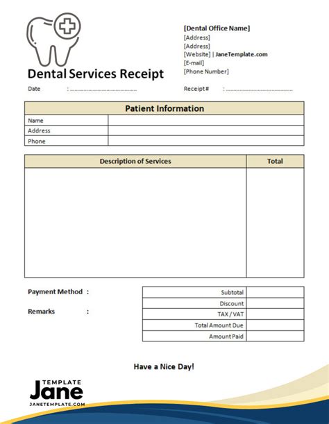 Benefits of a fake dentist receipt template