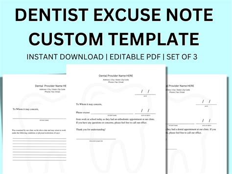 Dentist note template 6