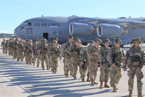 Military personnel deploying to a combat zone