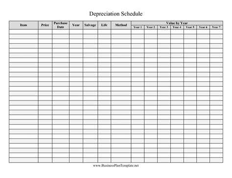 Depreciation Template PDF