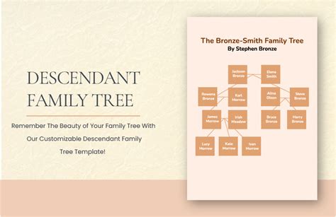 Descendant Family Tree Template