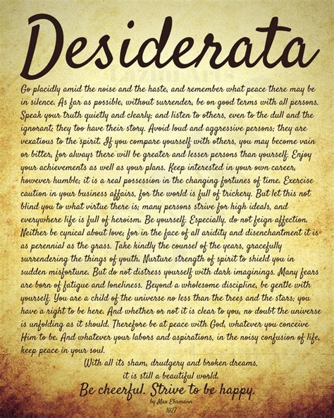 Desiderata Poem Image 1