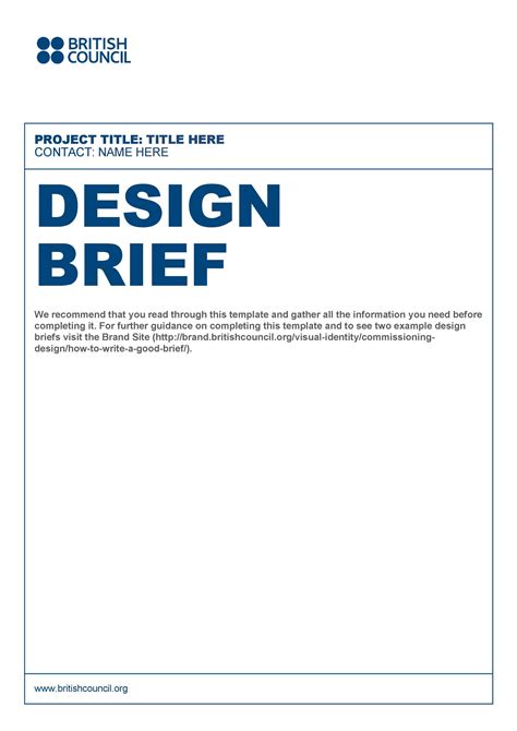 Design brief template and communication