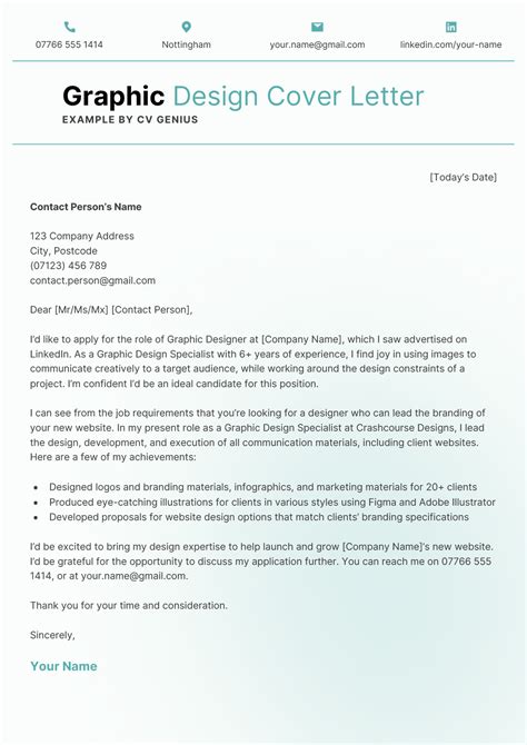 Design cover letter example