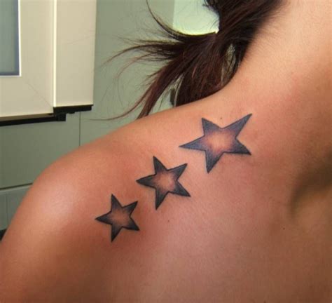 Design ideas for collarbone stars tattoos