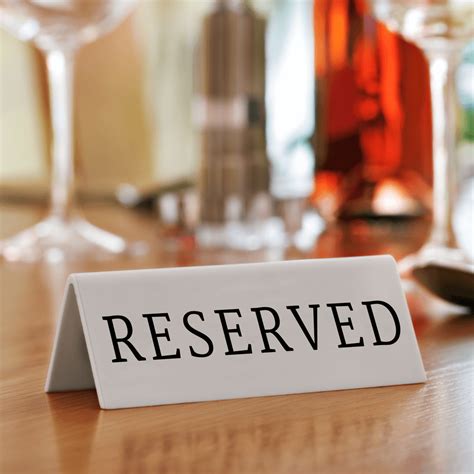 Design Tips for Reserved Signs for Tables