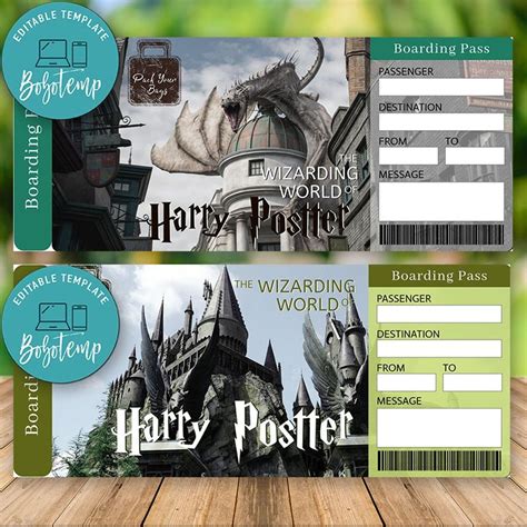 Design Your Own Harry Potter Ticket Templates