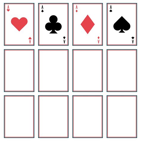 Designing printable playing card template