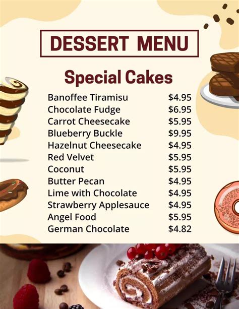 Dessert Menu Flyer Template