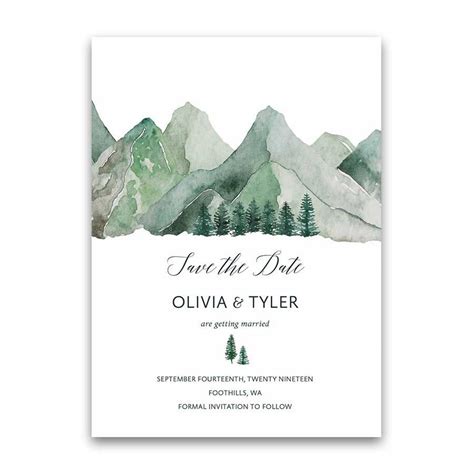 Mountain Wedding Save the Date Template