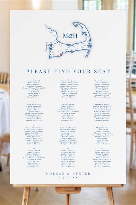 Destination Wedding Seating Chart