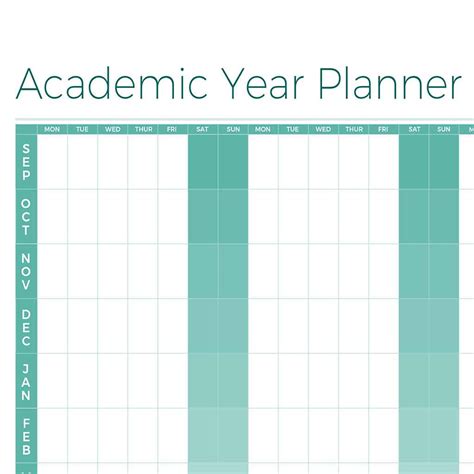 Detailed Academic Year Planner Template