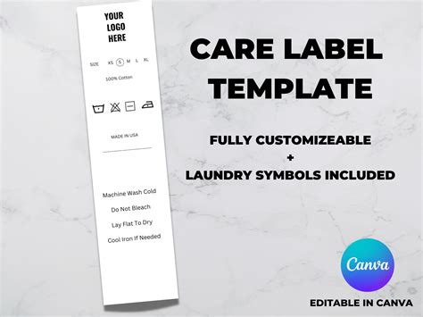 Detailed Care Label Template