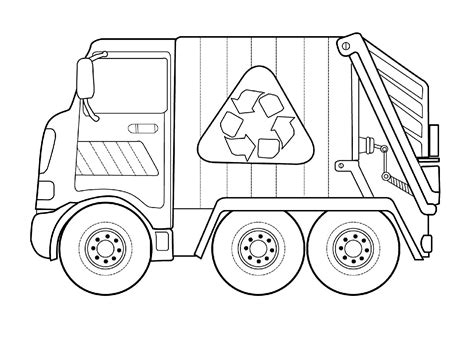 Detailed Garbage Truck Coloring Pages for Kids