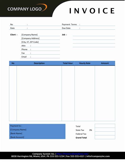 Detailed Invoice Template