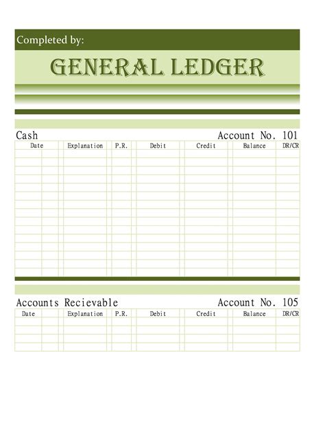 Detailed Ledger Balance Sheet Template