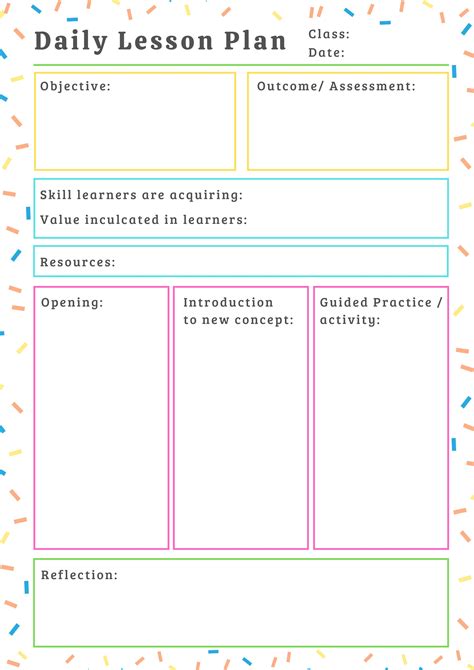 Detailed lesson plan template example