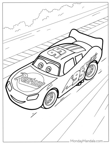 Detailed Lightning McQueen Coloring Page