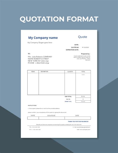 Detailed Quotation Template