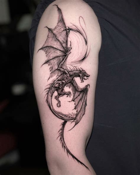 Detailed and intricate red dragon tattoos