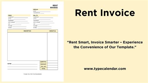 Detailed Rental Invoice Template in Microsoft Word