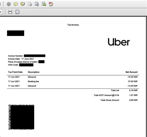 Detailed Uber Receipt Template