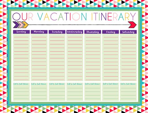 Detailed Vacation Calendar