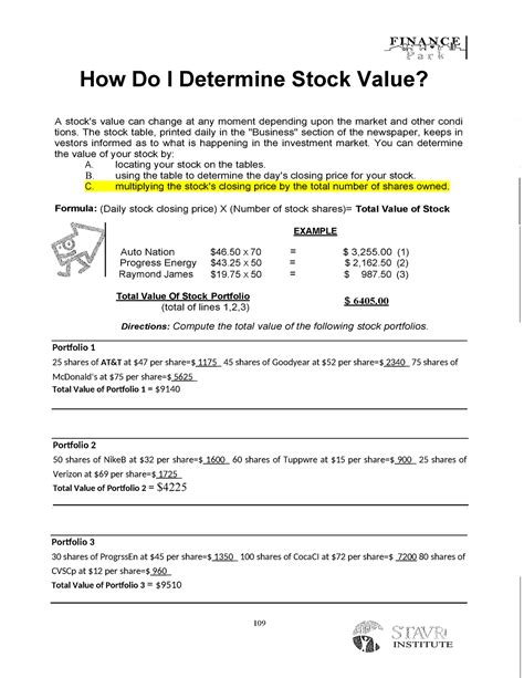 Determine Stock Value