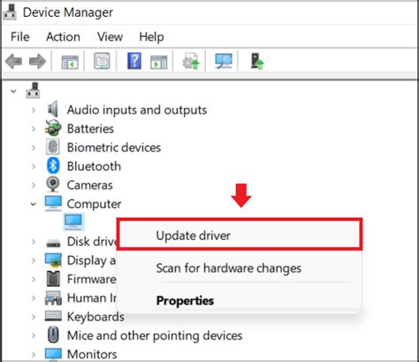 Device Driver Update Option