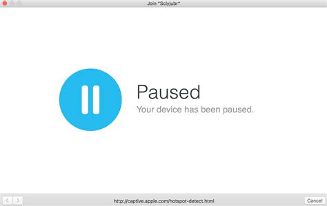 Device Paused Error Screen