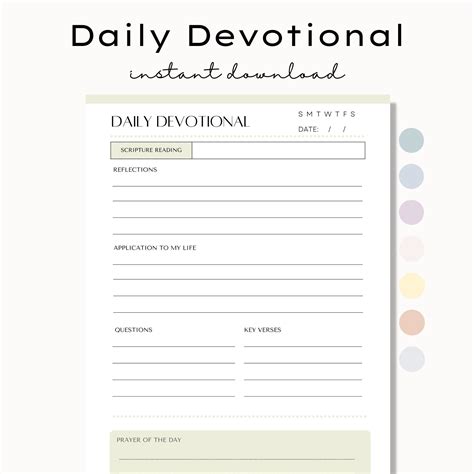 Devotional notes template